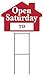OPEN SATURDAY Sign Kit with Area for Time - House Shape Corrugated Sign INCLUDES 24
