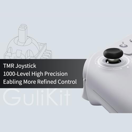 GuliKit KK3 Wireless Controller For PC/Windows/Switch/Switch 2/Steam Deck/Android, Hall Effect Analog Triggers & TMR Joysticks Ergonomic Switch Controllers, 23 Hours Rechargeable Battery/6 Axis Gyro