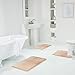 Genteele Memory Foam Bath Mat Non Slip Absorbent Super Cozy Velvet Bathroom Rug Carpet (22 inches X 36 inches, Beige)