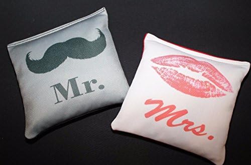 BackYardGamesUSACornhole Bean Bags Mr & Mrs Designer Series Party Wedding Red Black