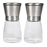 LauKingdom Salt and Pepper Grinder Set, Brushed Stainless Steel Pepper Mill and Salt Mill (Set of 2)