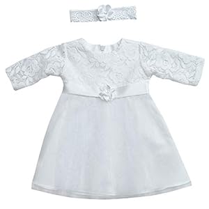 deine-Brautmode Jurk babyjurk doopjurk feestjurk meisje baby doop kant wit