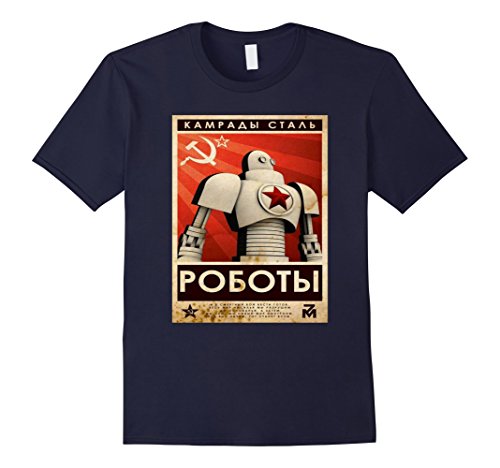 Men's Soviet Union USSR T-Shirt Russian Propaganda Posters XL Navy