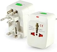 Kit 2 Adaptadores Tomada Universal Padrão Internacional, Adaptador Mais de 150 Países, Para Viagem, Bivolt, EU