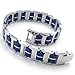 KONOV Men's Bracelet Bangle, Stainless Steel Rubber, Color Blue Silver