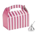 Fun Express Mini Stripe Pink Treat Boxes (24 Count)