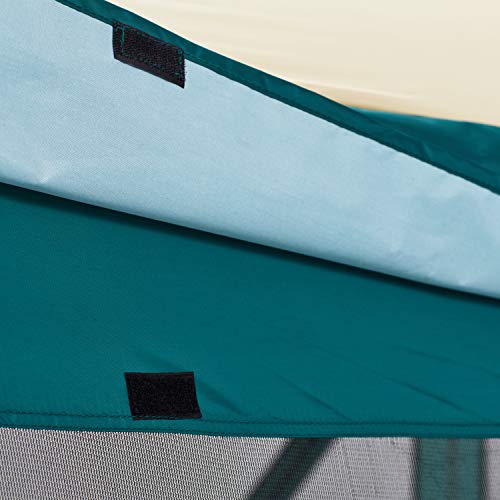 MasterCanopy Escape Shelter, 6-Sided Canopy Portable Pop up Gazebo Durable Screen Tent Bug and Rain Protection (6-8 Person), Emerald Green/Beige