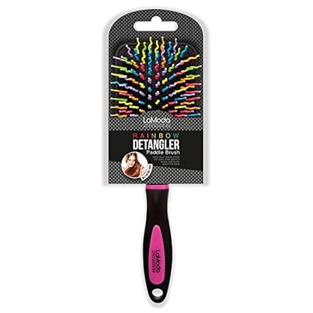 lamoda Detangler breit Paddel Rainbow Farbige Bürste für nasses oder trockenes Haar, 25 cm x 7 cm.