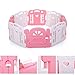 Tobbi Baby Playpen Safety Play Center Yard Baby Kids Home Indoor Outdoor Pen 8 Panel Pink + White