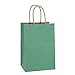 BagDream Kraft Paper Bags 100Pcs 5.25x3x8 Inches Small Paper Gift Bags with Handles Bulk, Paper Shopping Bags, Kraft Bags, Party Bags, Gift Bags (Green)