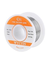 WYCTIN 60   40 alambre de estaño y plomo con núcleo de resina para soldadura eléctrica y manualidades 0.0236 pulgadas (0.6 mm) 0.11 lb.