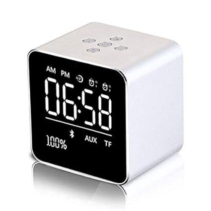 Kopper 2 in 1 Rechargeable Mirror LCD Screen Mini Blue Speaker Alarm Clock Support AUX TF Card