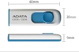 ADATA C008 16GB USB 2.0 Flash Drive White Blue Retractable Capless AC008-16G-RWE view 5