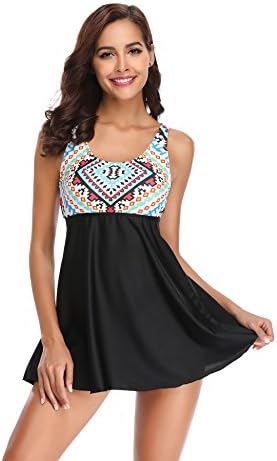 LALAVAVA Tankini Swimsuits for Women Swim Dress Boyshort Two Piece Bathing Suit