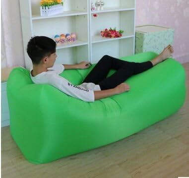 Inflatable Lounger Bag | Hammock Inflatable Air Lounger | Outdoor / Indoor Wind Bed Lounger | Portable &amp; Adjustable Waterproof Air Bag Chair Sofa for Beach Parties, Camping, Hiking, Pool (Green)