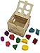 Wooden Shape Sorting box Cube Square Baby First Blocks Toy for Montessori Preschool Early Learning Educational by PeGuCo