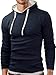 Grin&Bear Men's Long Sleeve Hoodie, Navy, M, GB101