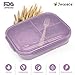 Bento Box for Adults Lunch Containers for Kids 3 Compartment Lunch Box Food Containers Leak Proof(Includes Flatware, Purple)