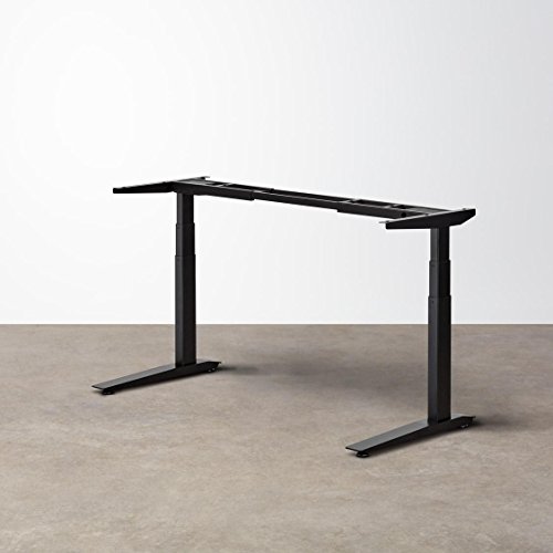 Jarvis Standing Desk Frame Only - Electric Adjustable Height Sit Stand Desk - 3-Stage Extended Range Frame with Memory Preset Handset Controller - Desk Top Not Included (Black, Extended Range)