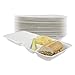 Houseables Take Out Food Containers, Takeout Clamshell Container, 100 Pack, White, 8x8 Inch, 3 Compartments,100% Disposable, Food Boxes to Go, Biodegradable Box, Restaurant Supplies, Microwavable