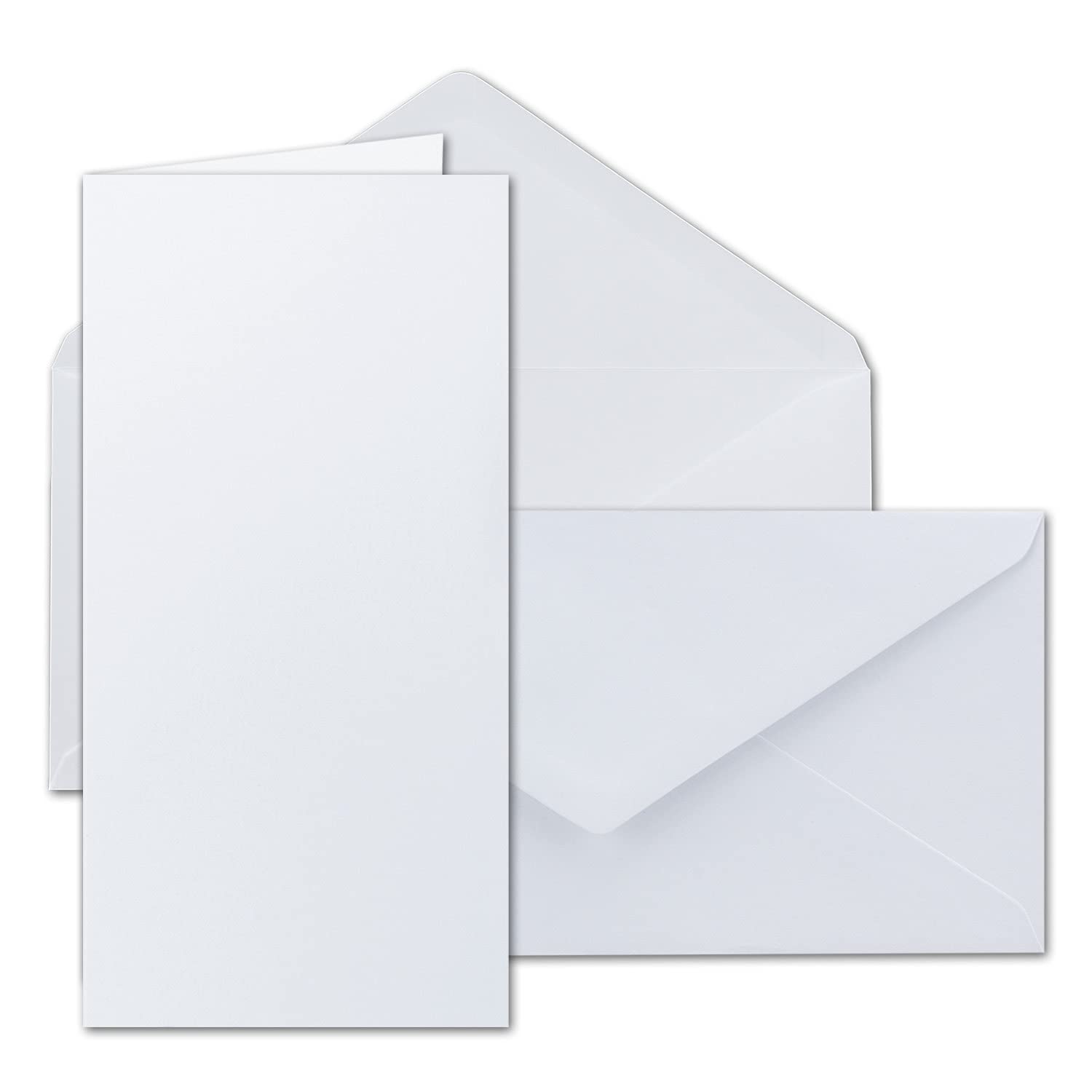 "NEUSER PAPIER" card set including envelopes set of 25 blank invitation cards in bright white DIN long 11 x 22 cm folding card/folding card with envelope GUSTAV NEUSER