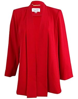 Womens Plus Textured Solid Casual Blazer