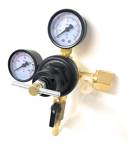 Co2 Beer Regulator Manatee Pressure Kegerator Heavy Duty Features T-Style Adjusting Handle - 0 to 60 PSI-0 to 3000 Tank Pressure - Thumbnail 2