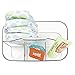mDesign Plastic Nursery Storage Caddy Tote, Divided Bin with Handle for Child/Kids - Holds Bottles, Spoons, Bibs, Pacifiers, Diapers, Wipes, Baby Lotion - BPA Free, Small - Clear