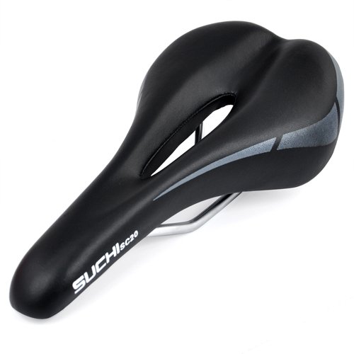 Accessotech Hollow Mountain Bicycle Saddle Seat Unisex Sports Bike Seat Pad Cycling XC (Black)