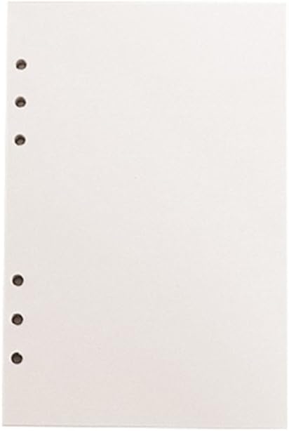 meizu88 Office School 40 Sheets A5/A6 6 Holes Filler Papers Loose-leaf Notebook size A5 Size (White)
