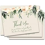 Funeral Thank You Cards - Bereavement Sympathy Acknowledgement - WITH ENVELOPES, Bulk Pack of 25