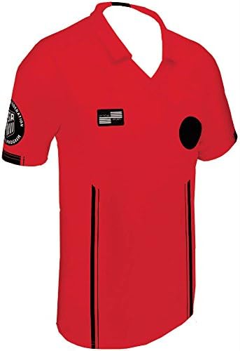 New USSF Men's Economy Soccer Referee SS Shirt (Large Red)