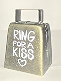 Ring For A Kiss Brass Metal Bell, Bride, Groom, Kissing, Reception, Shower, Engagement, Party, Game, Valentine Party, Anniversary, Party Games, Couples, Showers, Fun Activity, Romantic,