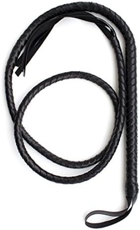 Sexual Soft Whip Adult Toy Faux Leather Floggers Fetish S&amp;M Role Play Flirt Tools- 74.8 Inch (Black)