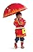 Kidorable Red Fireman Umbrella for Boys w/Fun Fire Hydrant Handle, Pop-Up Ladder Flames