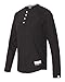 Champion Men Authentic Originals Long Sleeve Henley, Black, Small