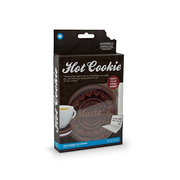 Mustard NG1702 USB Cup Mug Warmer Coaster - Dark Brown Hot Cookie