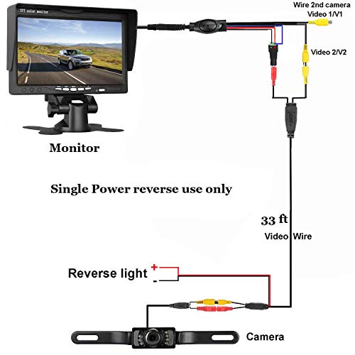 image for LeeKooLuu Color RCA Video Cable Gold Plated 33 ft with a Power Red Cor