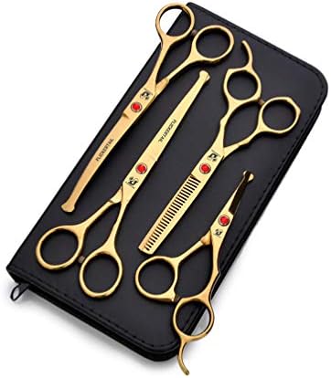 LIUWEININLE Hairdressing Scissors_ Round Head Color Pet Hairdressing Scissors Bending Scissors Dental Scissors 4.5-6.5 Inch Stainless Steel Scissors Set