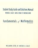 The Fundmentals of Mathematics, Setek, 0139315373