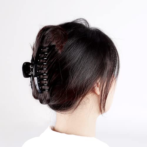 sylvwin Big Hair Clips,4 Inch NonSlip Hair Claw Clips for Women and Girls Thick Hair,Large Hair Jaw Clips,4 Color Strong Hold Hair Clamps for Thin Hair(4 Pcs)