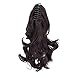 SWACC Short Cute Curly Claw Clip Ponytail Extension Synthetic Clip in Ponytail Hairpiece Jaw Clip Hair Extension (Chestnut Brown-6#)