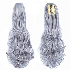 22 Inch Long Wavy Hair Ponytail Synthetic Wrap On