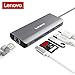 Lenovo USB-C Hub, Aluminum Type C Adapter with HDMI Port, Gigabit Ethernet Port, USBC Power Delivery, 2 USB 3.0 Ports, SD Card Reader, for 2016/2017 MacBook Pro and More USB C Devices