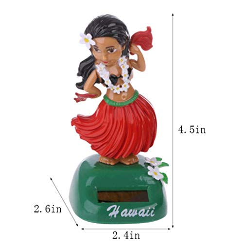 DZWYC Solar Hula Girl Dashboard Doll Hawaiian Bobbleheads for Car Toy