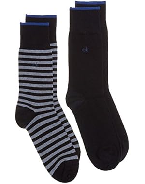 Calvin Klein 2-Pack Bar Stripe Men's Socks, Navy/Grey