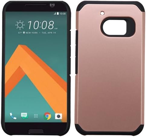 HTC 10 Case, BornTech Dual Layer Shockproof Armor Protector Cover Case, Accessory For HTC ONE M10 / HTC M10 (Black/Rose Gold)