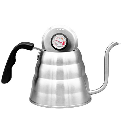 Pour Over Coffee Kettle With Gooseneck Spout by Culinary Foundry - 1.2 Liter Capacity Made of Premiu Pour Over Coffee Kettle With Gooseneck Spout by Culinary Foundry - 1.2 Liter Capacity Made of Premiu