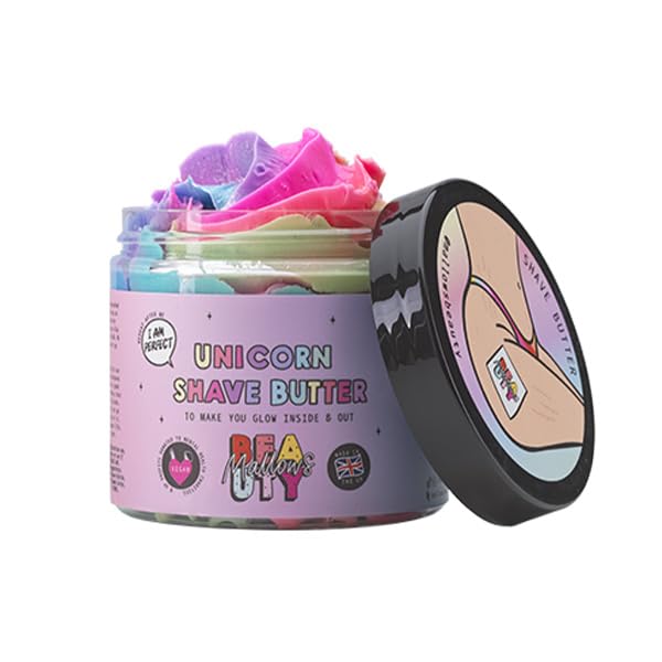 Mallows Beauty - Shave Butter – Luxuriously Rich, Nourishing Balm with Shea Butter & Grapeseed Oil to Soothe Razor Rash, Ingrown Hairs & Deliver Silky‑Smooth Skin (Unicorn)