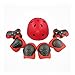 Kiwivalley Kids Boys and Girls Outdoor Sports Protective Gear Safety Pads Set [Helmet Knee Elbow Wrist] for Scooter, Skateboard, Bicycle, Rollerblades (4-14 Years Old) (red)